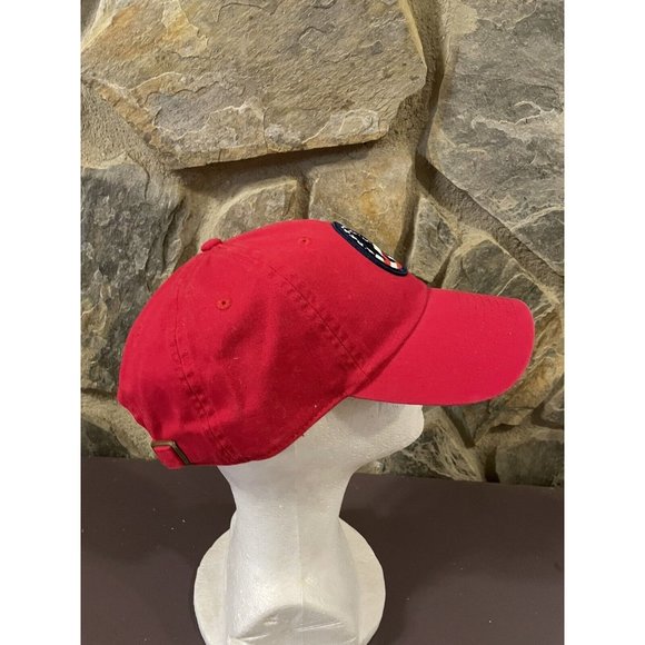 Ordinary Crowns American Peace Symbol Strapback Cotton Dad Hat Red - Picture 5 of 7